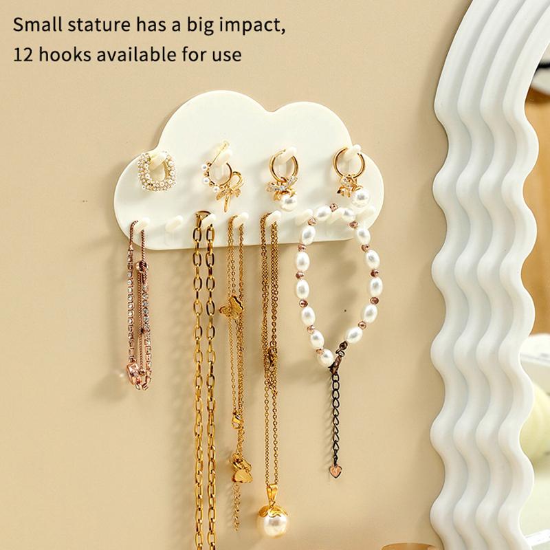 Wall Mounted Jewelry Hooks Jewelry Organizer, No Punching Rings, Earrings, Necklaces, Hanging Racks For Women'S Jewelry Storage