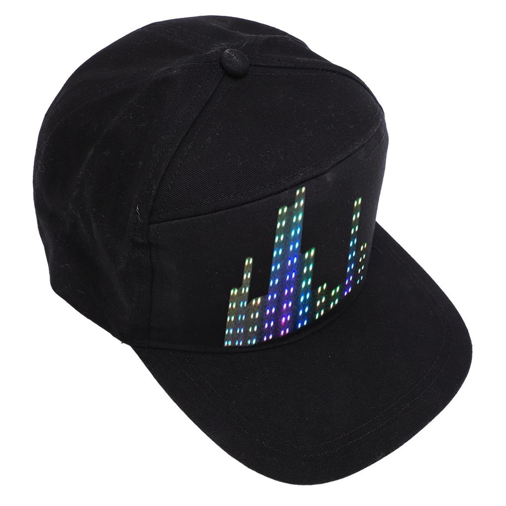 LED Display Baseball Cap APP Programmable Adjutsable Cotton Detachable 12x32 LED Display Hat