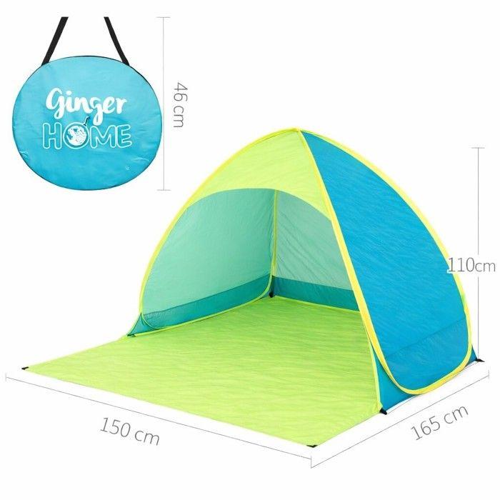 Tente enfant pop-up - GINGER HOME - Protection UV 50+ - Rectangulaire 165×150×110 cm - Légère pliable