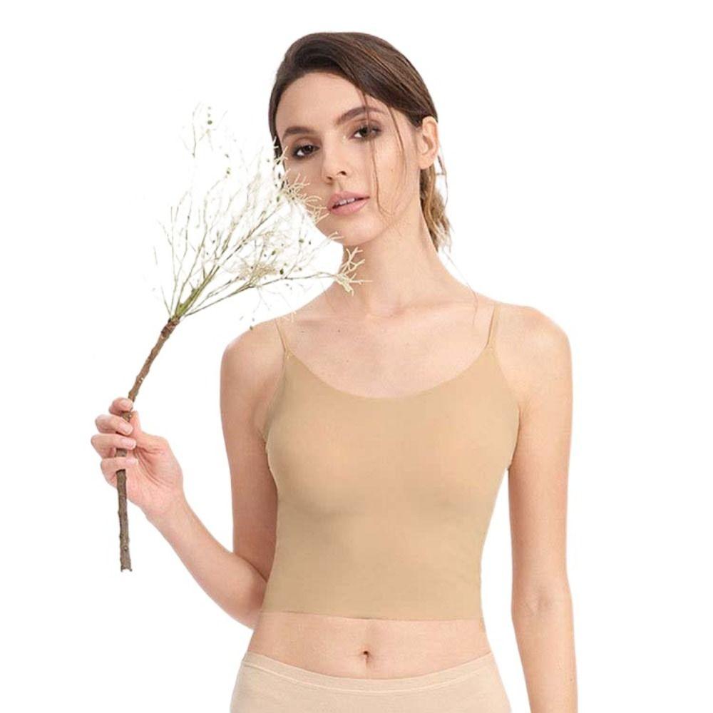 Tank Top Strap Skinny Vest Tops Thin Sleeveless Camisole Fashion Ice Silk Traceless Sling  Party
