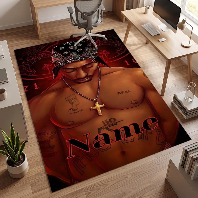 Tupac (1) Personalized Name Office Carpet Stylish Decor for Living Room Bedroom Kitchen