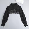 Women's Long Sleeved Shirt Detachable Collar Black Mesh Neckwear Fake Collar Half Shirt Blouse Tops Style False Collar