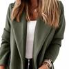 Cappotto invernale da donna in lana con cintura allacciata, ampio, tinta unita, colletto rovesciato, cardigan, maniche lunghe, lunghezza media, giacca da pendolarismo
