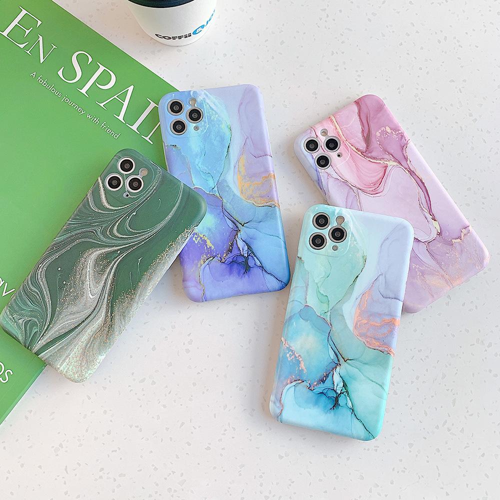 Literature and Art Gradual Change Marble Mobile Phone Case 17ProMax Mobile Phone Case 16pro Rock Large 14/15 Soft Case 17Air