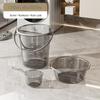 Xihe Transparent Grey Plastic Water Bucket Set