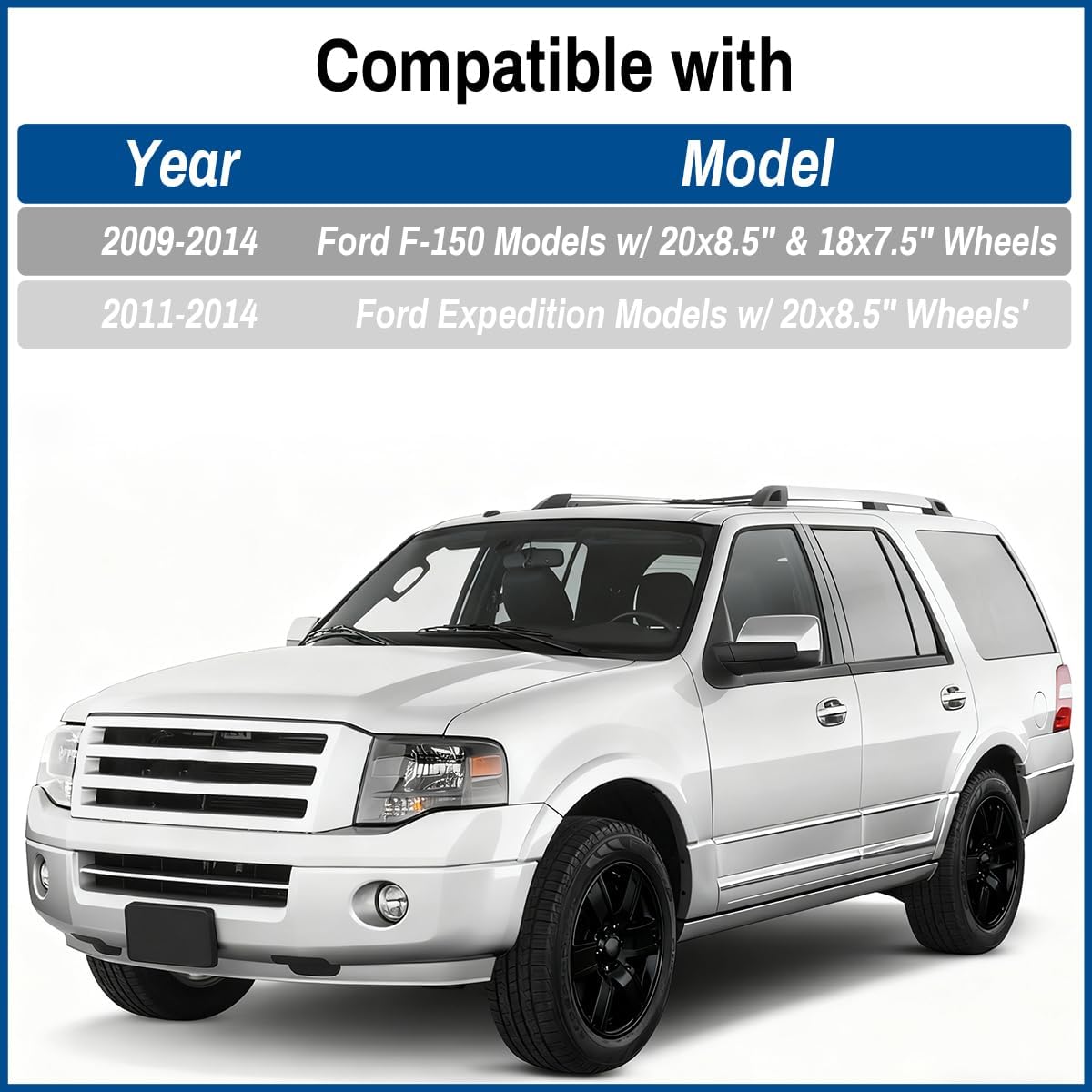 

Wheel Center Cap for 2009-2014 Ford F150 Expedition 18 20 Wheel 2009 2010 2011 2012 2013 2014 DL3Z-1130-C DL3Z1130C, Chrome, 4PC ,Black