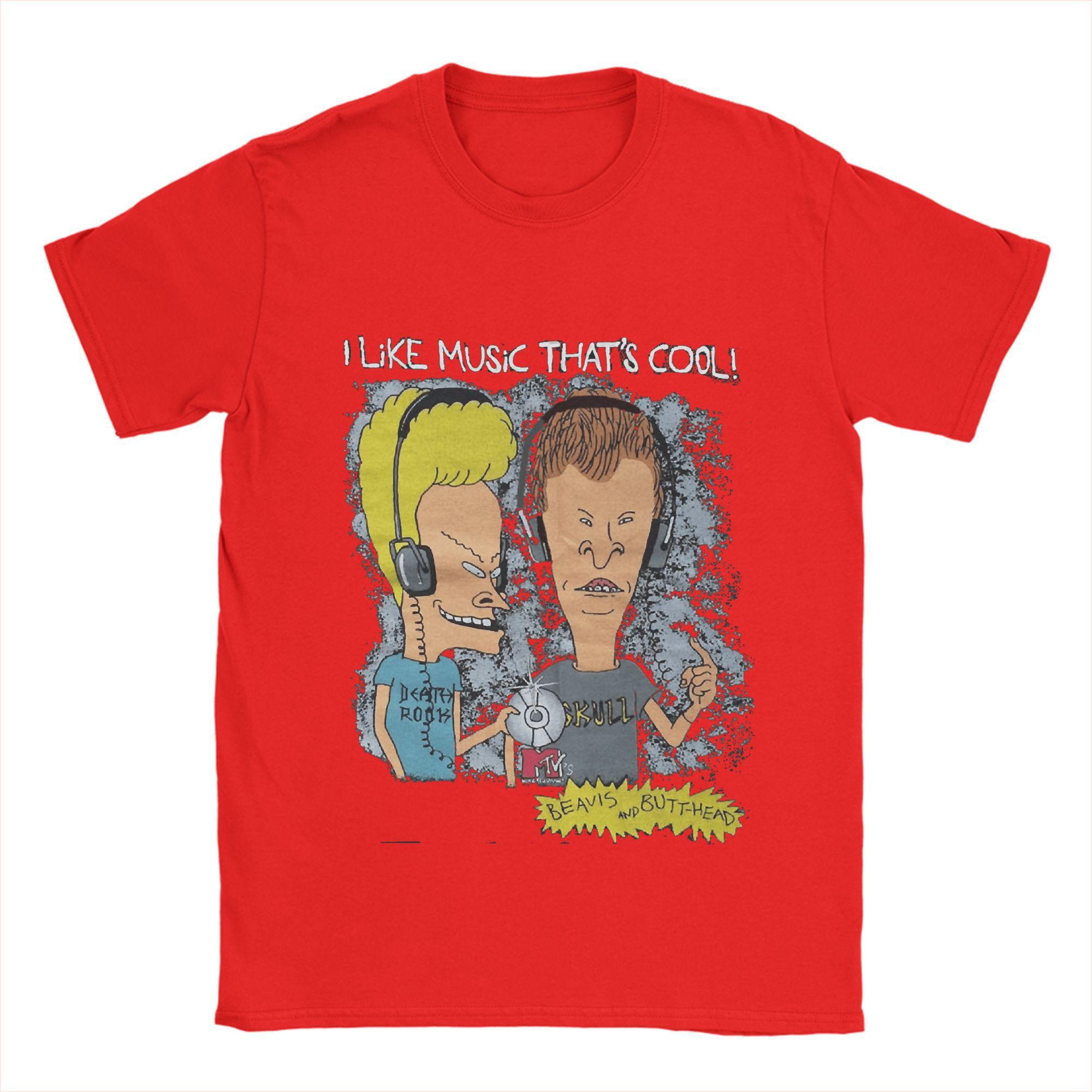 

Бивис и Баттхед Мужская Футболка Crazy Tees С Коротким Рукавом С Круглым Вырезом 100% Хлопок Подарок на День Рождения Одежда S