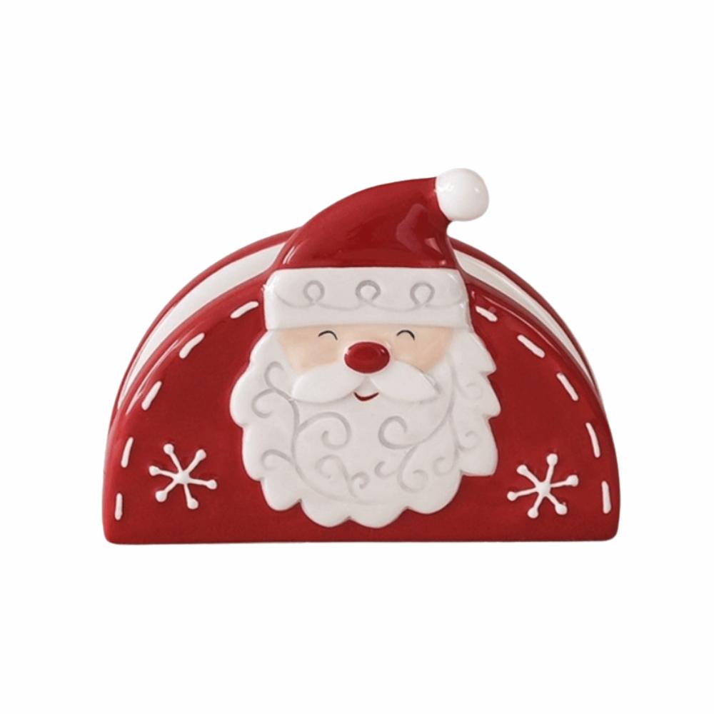 Creative Christmas Santa Tissue Box Santa Embossed Paper Stand Ceramic Napkin Holder Home Kitchen