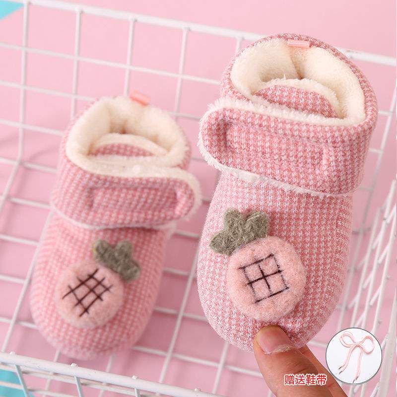 Herbst- und Winter-Babyschuhe weiche Sohle Samt warm rutschfest 0-3-6 Neugeborene 1 Jahr alter Junge und Mädchen Baby Kleinkind Baumwollschuhe