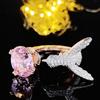 SHEIN Hummingbird Luxury Adjustable Open Ring for Women - Style R8132