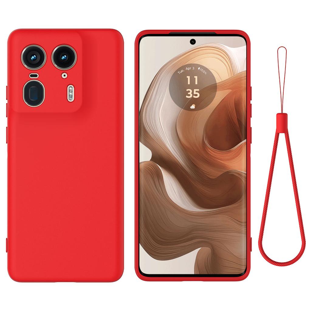 For Motorola Edge 50 Ultra 5G/Moto X50 Ultra 5G Case Liquid Silicone Shockproof Phone Cover with Strap