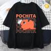 Anime T-Shirt Funny Pochita Graphic Printing Short Sleeve Summer Casual O-Neck Loose T-Shirt Tops hip hop Harajuku Oversized Tee
