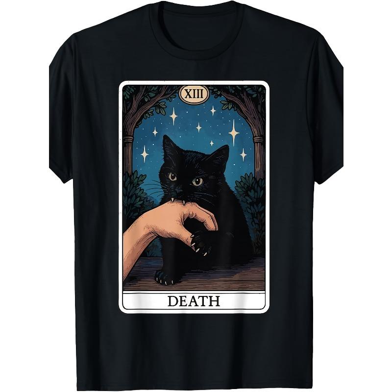 Cat Death Tarot Card T-Shirt S