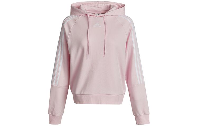 Adidas Sweatshirts Women s Clear Pink Hooded Moderate Regular GL1459 XL