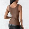 Women's Comfortable High-Stretch U-Neck Shaping Tank Top With Built-in Pads