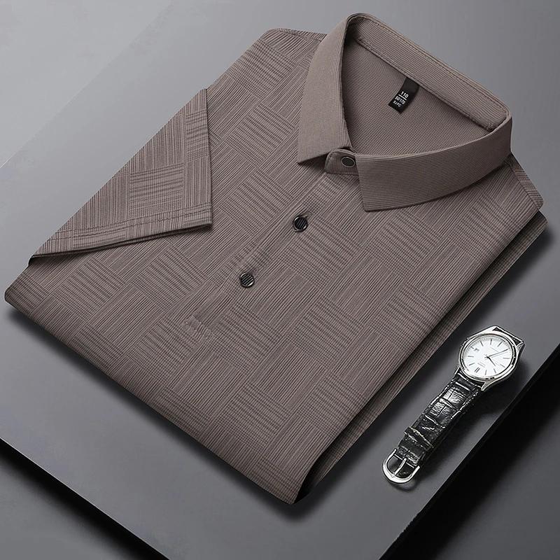 2026 Men's New Printed Business Casual Short sleeved POLO Shirt Fashion Short sleeved Comfortable and Breathable Top