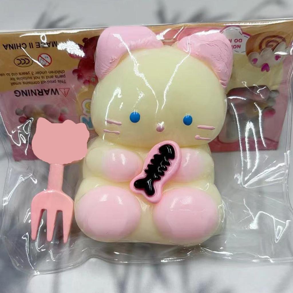 Cartoon Ice Cream Cat Super Cute Mud Feel Bag Decompression Toy