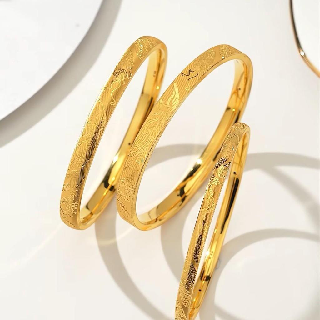 Vietnamese Heritage Bracelet with Seven-Colored Clouds and Heart Sutra, Gold-Plated Copper