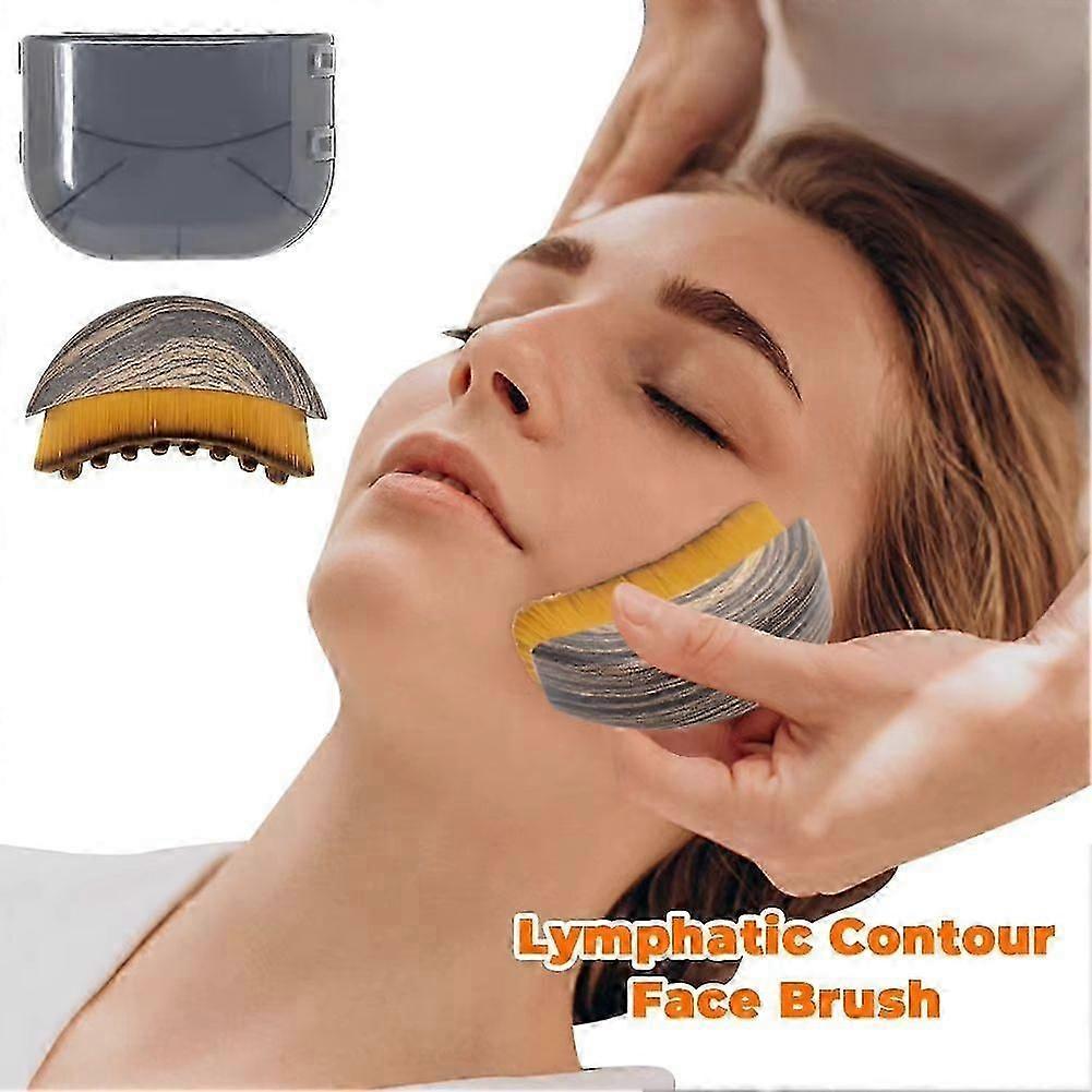 Lymphatic Drainage Face Brush, Contour Massager for Jawline & Chin, Reduce Puffiness, Ultra-Soft Bristles, Facial Sculpting Tool