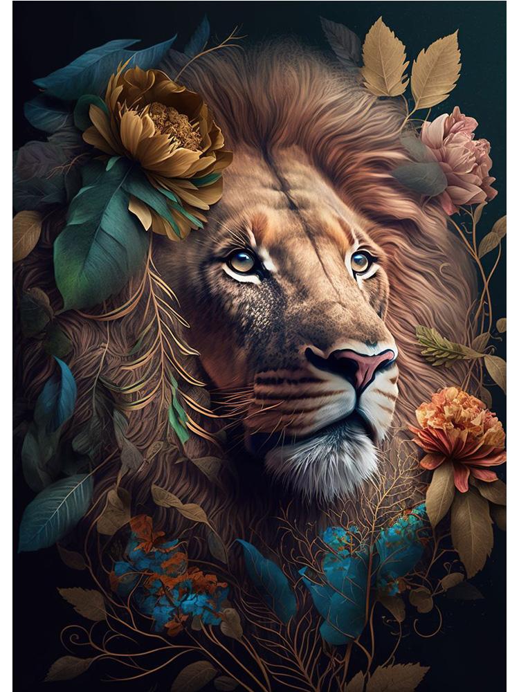 

Винтажные животные в джунглях, цветы, холст, картина, печать плакатов, павлин, тукан, попугай, слон, обезьяна, настенная живопись, домашний декор для комнаты 21x30cm No Frame