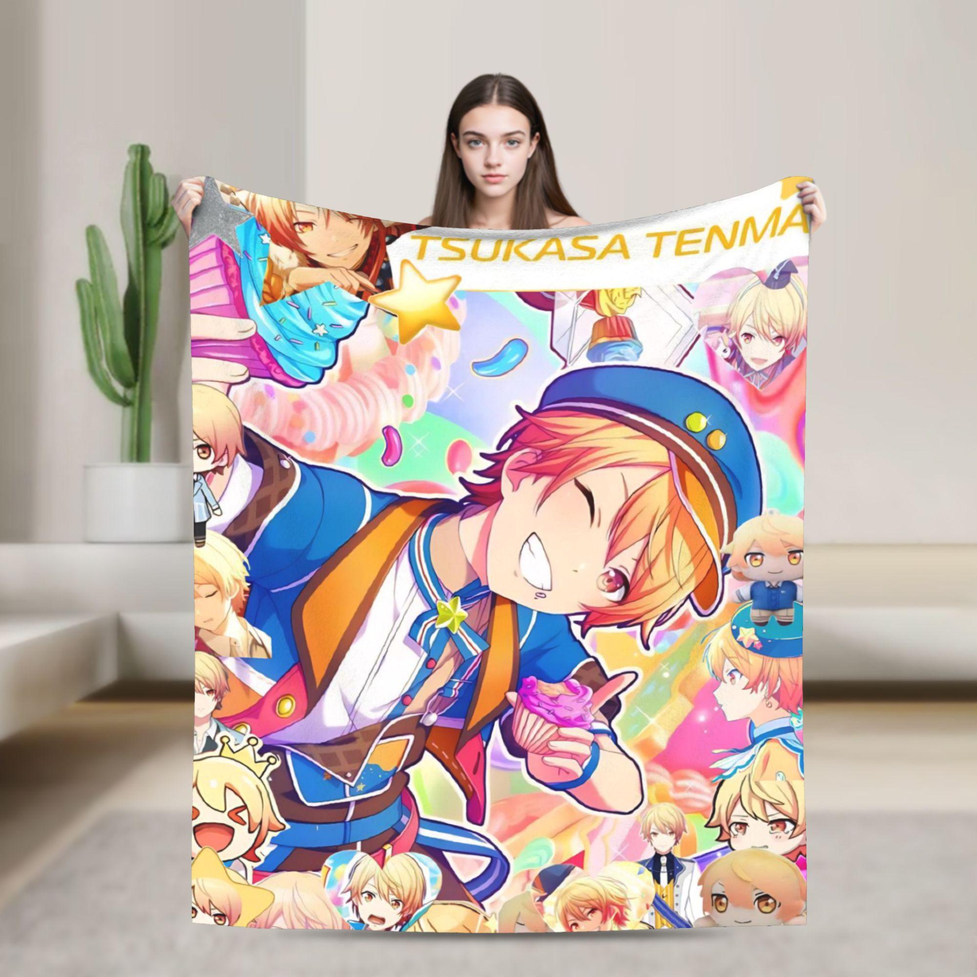 

Плед Тсукаса Тэнма Теплый Мягкий Забавный Плюшевый Плед для Гостиной Кемпинга Фланелевое Покрывало Постельное Покрытие 75x90cm