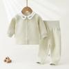 Jingqi Baby High-Waisted Cotton Pajama Set for Girls - Padded, Warm, and Perfect for Spring/Autumn