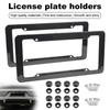 Number Plate Holder Black Car License Plate Frame Label Carbon Fiber License Plate Label Cover Universal Auto Parts