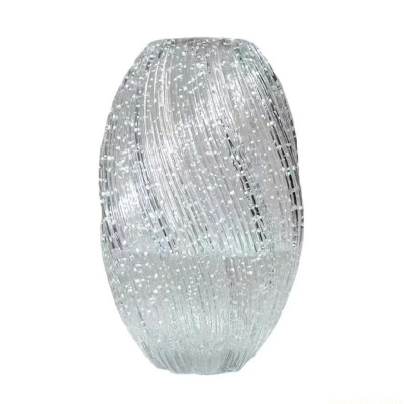 QX2E Fluorescent Glass Flower Vases for Home and Office Centerpices Shelf Decoration