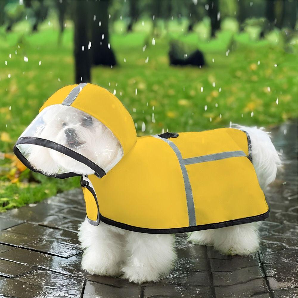 Hooded Dog Rain Poncho Windproof Dog Rain Cloak Comfortable Waterproof Rain Jacket  Small Dogs