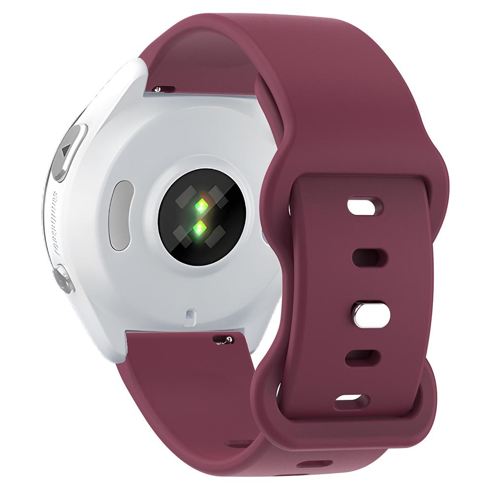 

Universal 22mm Silicone Watch Strap Solid Color Butterfly Shape Buckle Replacement Band Wine Red