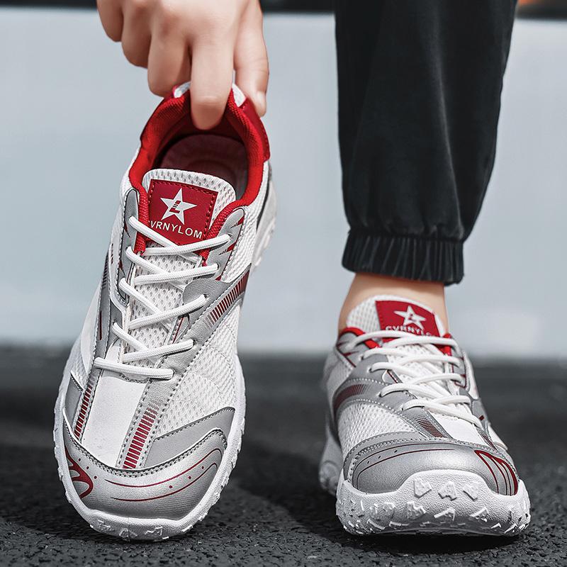 Men Mesh Walking Shoes breathable lightweight upper cushioned non slip sole For Travel Outdoor Daily Summer Casual Lightweight