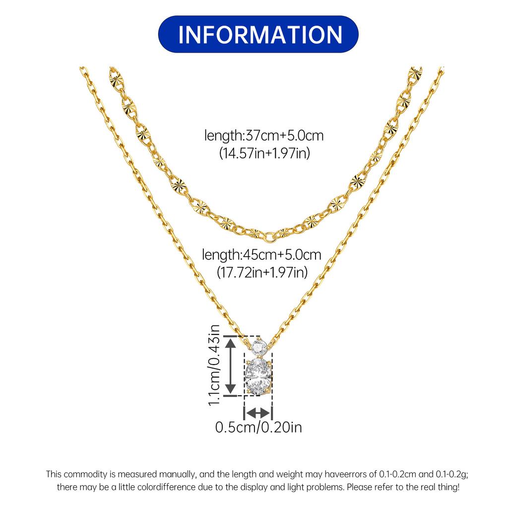 S925 Silvery Necklace Gold Plated Exquisite Double-Layer Zircon Necklace Elegant Jewelry For Women Birthday Gift