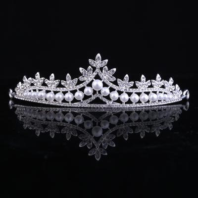 Bridal Tiara Full of Diamonds and Pearls Wedding Accessories Star Dream Crown Wedding Forehead Ornaments Wedding Hair Accessories