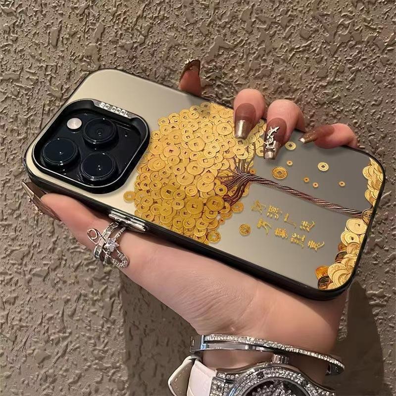Gold Coin Money Tree Case for Apple IPhone 17 Pro Max and IPhone 16 Pro in A Trendy Chinese Style