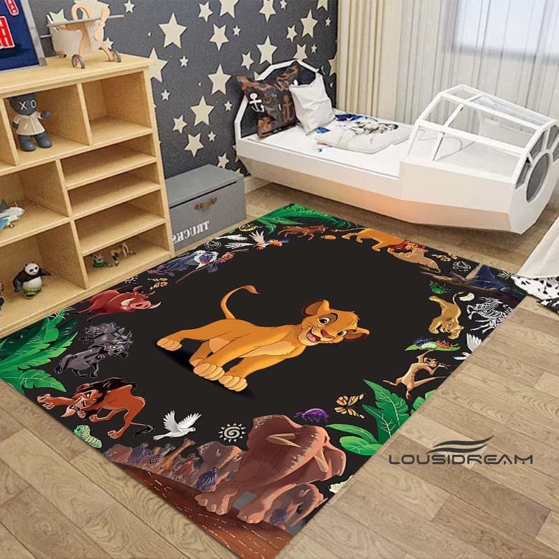 Customizable large Simba Lion King cartoon rug, suitable for living rooms, children's bedrooms, sofas, doormats, and is non-slip