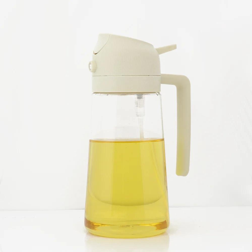 

2 in 1 Olive Oil Dispenser Bottle for Kitchen, Oil Mister for Air Fryer, BBQ glass container glass bottle for kitchen