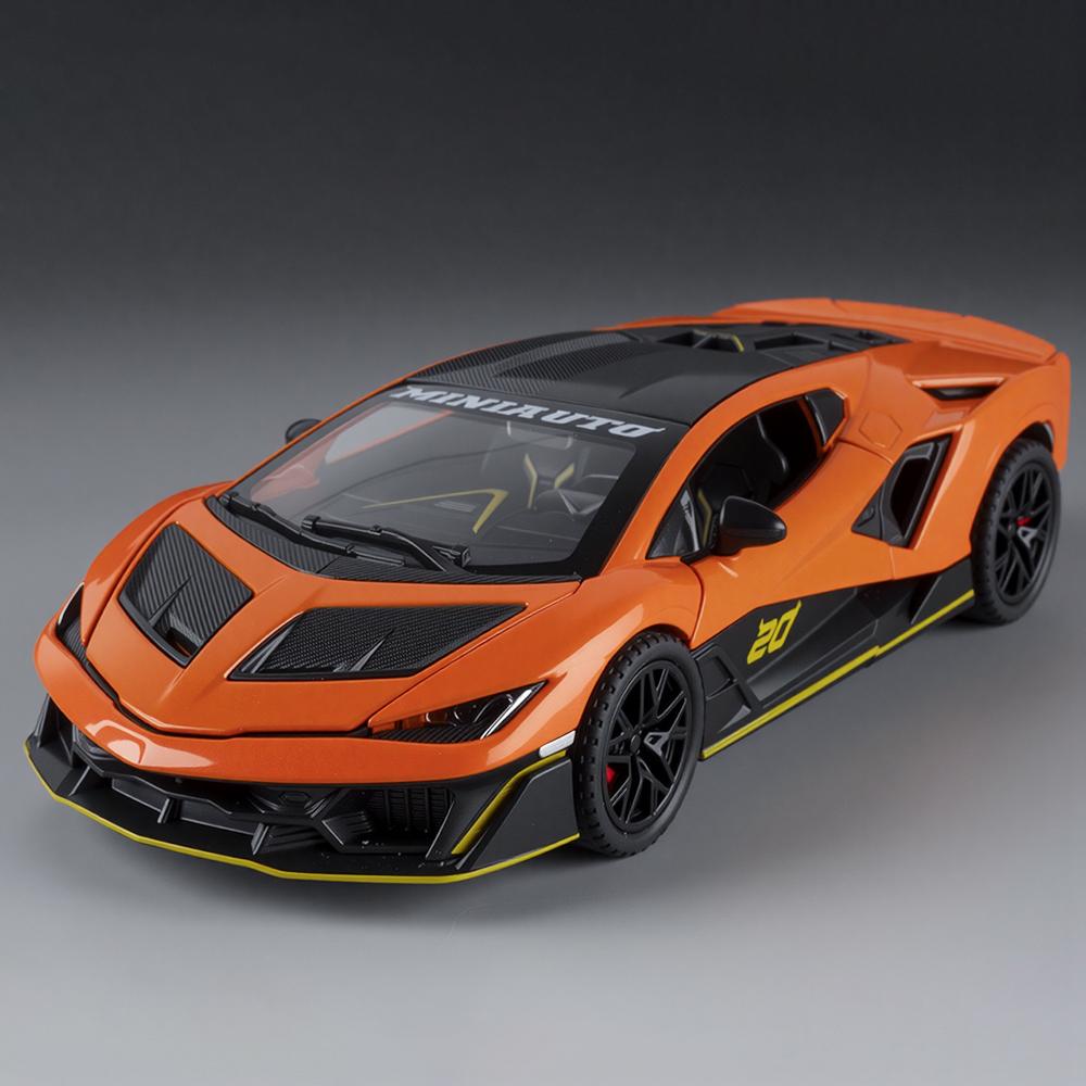 1:32 Scale Lambo Alloy Die-cast Sports Car 4-door Pull-back Sound and Light Base Car Model Children's Toy Ornaments Gift
