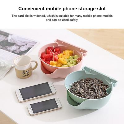 Storage Plate Double Layer Can Put Melon Skin 22.5x20.5x9cm /green/white Household Tools Fruit Basket Lazy With Storage Rack
