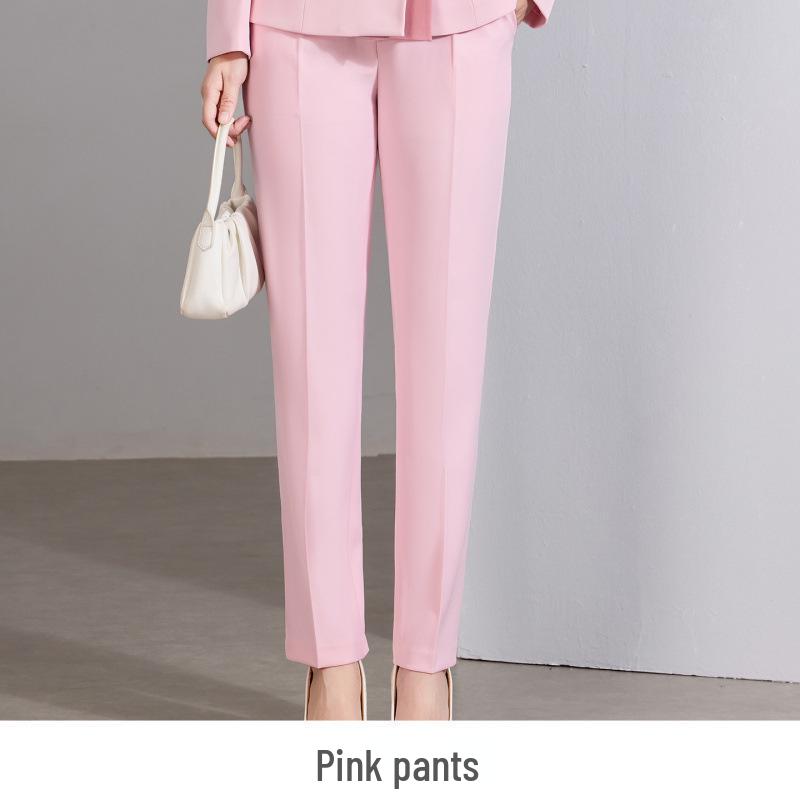 Premium Pink Women's Suit Set: Two-Piece Pants and Skirt for Spring, Autumn, and Winter - Professional Attire