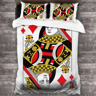 Poker Königin Bettbezug Modernes Kartenspiel Bettwäscheset Gamer Spielen Bettdecke Glücksspiel Sport Polyester Steppdecke