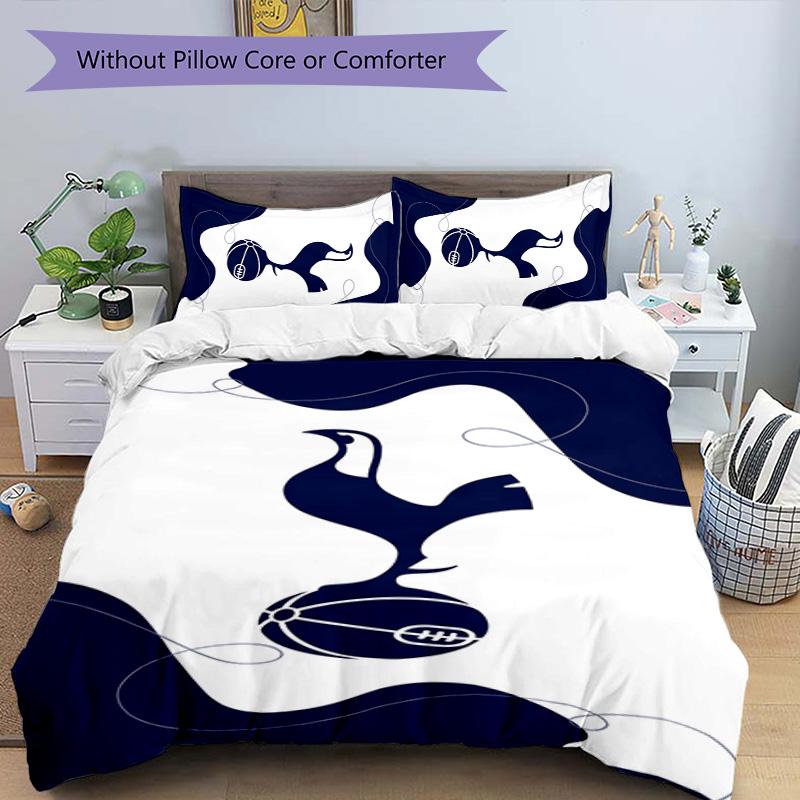 3pcs Tottenham Hotspur F.C pattern bedding set duvet cover set includes duvet cover &pillowcases,perfect all season bedroom decoration&gift