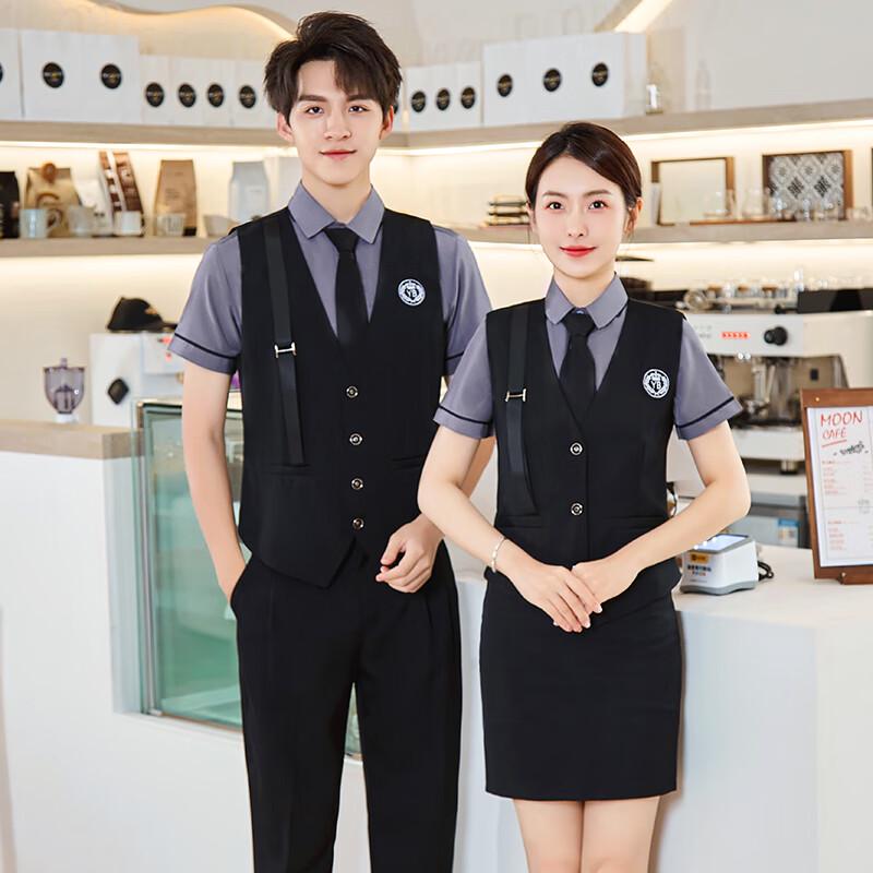 Hospitality Vest & Short-Sleeve Shirt Uniform Set L