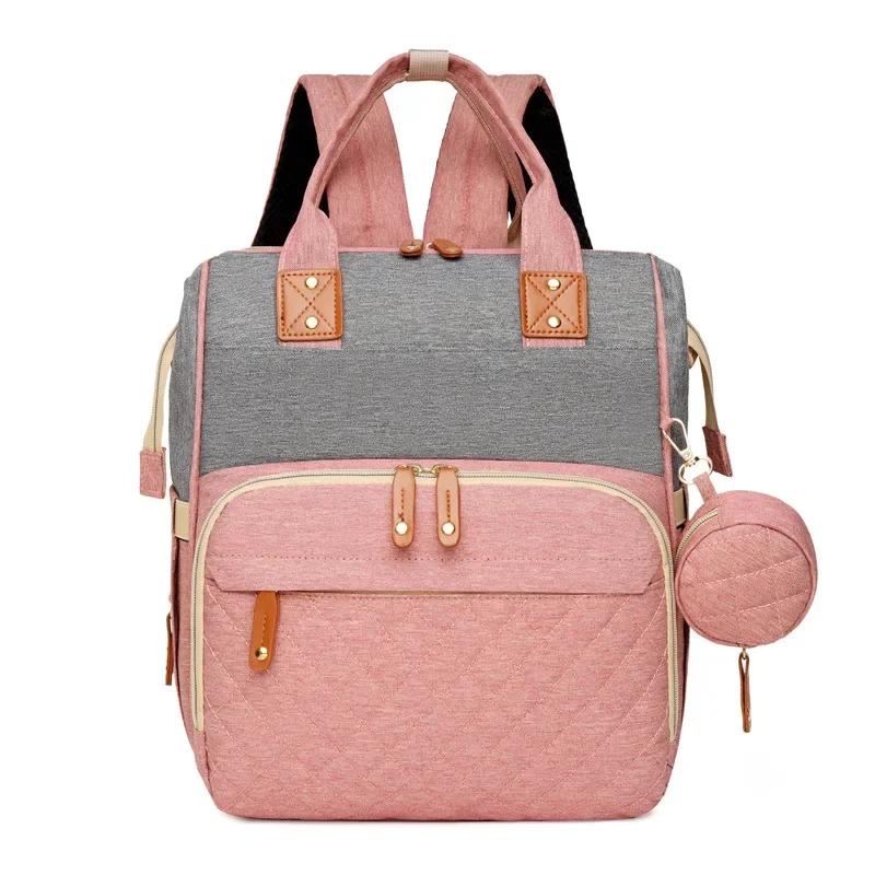 Waterproof Wear-resistant Mom Backpack Multiple Compartments Diaper Bag Large Capacity Lightweight Mother Baby Bag Outdoor Bag