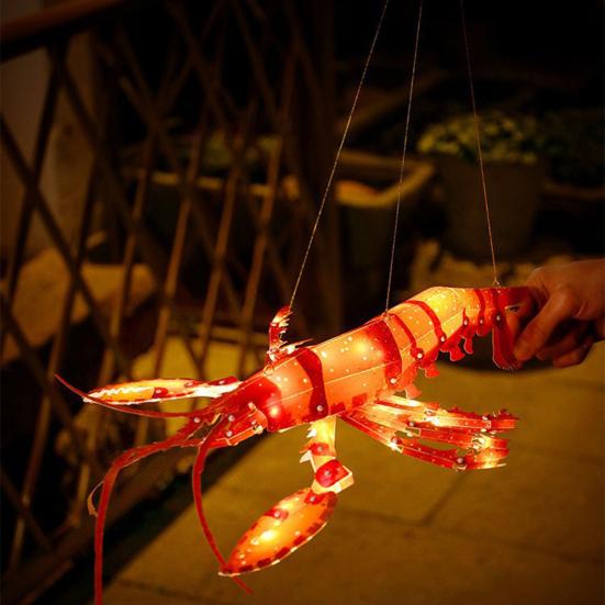 3D Hummer DIY Håndholdt Lanterne Håndlaget Kinesisk Tradisjonell Papirlanterne for Midt-Høstfestivalen Kinesisk Nyttår Dekorasjon