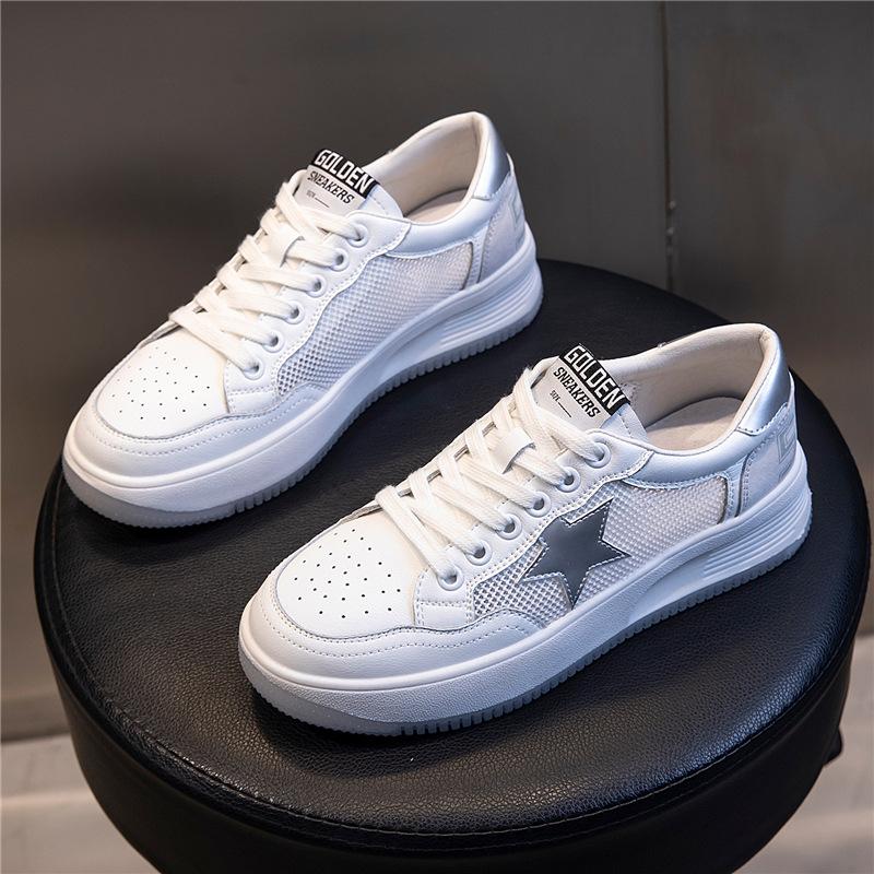 

Little white shoes women s leather summer 2025 new casual through the net sports single shoes women s muffin and breathable women s shoes tide 35
