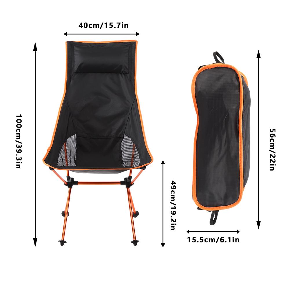 Foldable Chair 7075 Aluminum Alloy Moon Seat with Pillow for Beach Hiking Fishing Picnic Outdoor
