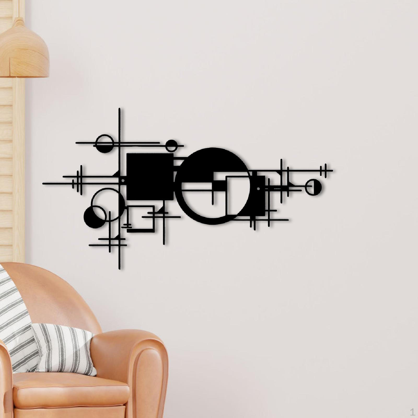 

Metal Wall Art Home Decor Abstract Indoor Outdoor Modern, Minimalist Black Office Bedroom