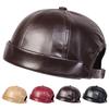 Men Solid Color Pu Leather Landlord Caps Painter Cap Painter Cap Spring And Autumn Melon Skin Hats