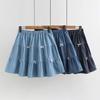 Bow Shaped Midi Skirt for Women's Summer New High Waisted A-line Cake Denim Skirt