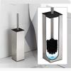 Black Toilet Brush Holder with Brush SUS304 Chrome Bathroom Toilet Scrub Cleaning Brush Holder Set